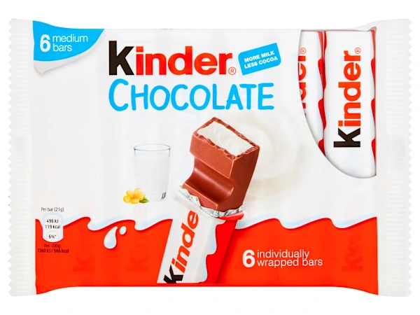 Kinder Chocolate Medium Bars 6 x 21g (126g)