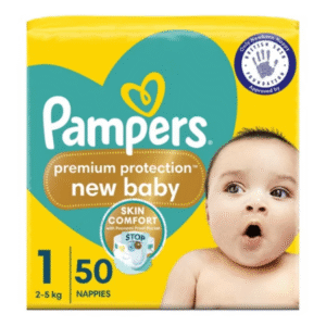 Pampers New Baby Size 1, x50 Newborn Nappies, 2kg-5kg, Essential Pack